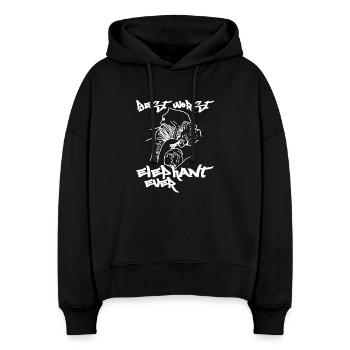 pire meilleur éléphant de toujours - Sweat à capuche bio Nora coupe boxy Stanley/Stella Femme - noir - Devant