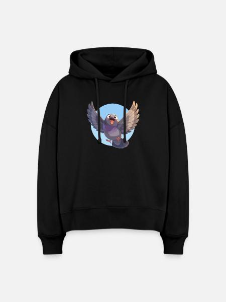 Tauben Taube - Stanley/Stella Boxy Frauen Bio Hoodie Nora - Schwarz