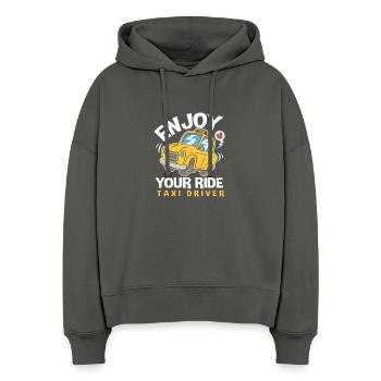 Taxi Taxifahrer - Stanley/Stella Boxy Frauen Bio Hoodie Nora - Anthrazit - Vorne