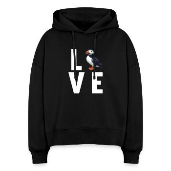 Puffin Papageientaucher - Stanley/Stella Boxy Frauen Bio Hoodie Nora - Schwarz - Vorne