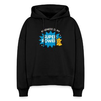Anti-mobbing-freundlichkeit, Stehen Sie - Stanley/Stella Boxy Frauen Bio Hoodie Nora - Schwarz - Vorne