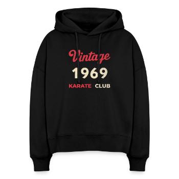 Vintage 1969 – Année de naissance rétro du Karate Club - Sweat à capuche bio Nora coupe boxy Stanley/Stella Femme - noir - Devant