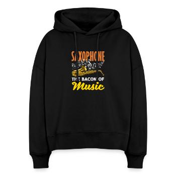 Saxophon Saxophonist Der Speck Der Musik - Stanley/Stella Boxy Frauen Bio Hoodie Nora - Schwarz - Vorne