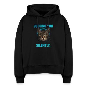 Katze Humor Katzen Geschenkidee Lustig Haustiere - Stanley/Stella Boxy Frauen Bio Hoodie Nora - Schwarz - Vorne
