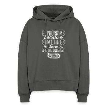Baritone Player Low Notes Are The Sweetest - Stanley/Stella Boxy Women Organic Hoodie Nora - anthracite - Front