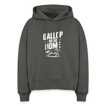 Galoppieren oder nach Hause gehen - Stanley/Stella Boxy Frauen Bio Hoodie Nora - Anthrazit - Vorne