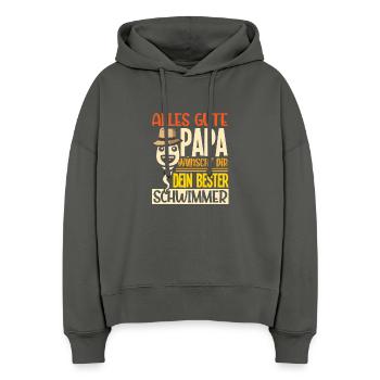 Alles Gute Papa wünscht dir dein bester Schwimmer - Stanley/Stella Boxy Frauen Bio Hoodie Nora - Anthrazit - Vorne