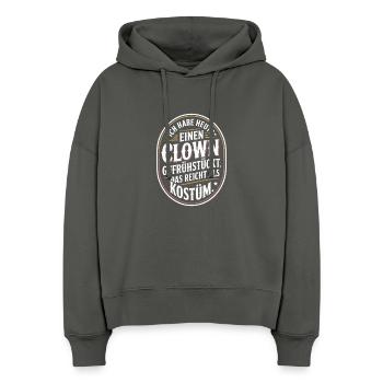 Remplacement du costume de clown du Petit-déjeuner de Clown Carnival - Sweat à capuche bio Nora coupe boxy Stanley/Stella Femme - charbon - Devant