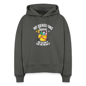 Lustiges Putzen Design - Stanley/Stella Boxy Frauen Bio Hoodie Nora - Anthrazit - Vorne