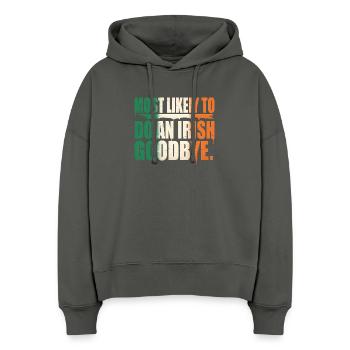 Am wahrscheinlichsten ein irisches Abschiedszitat zu machen - Stanley/Stella Boxy Frauen Bio Hoodie Nora - Anthrazit - Vorne