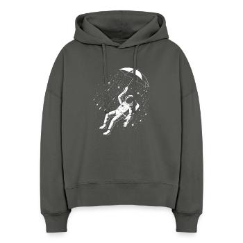 Astronaut Umbrella Space Rain - Stanley/Stella Boxy Frauen Bio Hoodie Nora - Anthrazit - Vorne