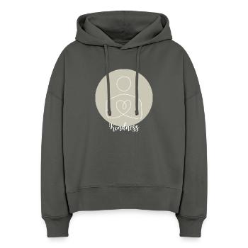 Ligne du cœur de la bonté - Sweat à capuche bio Nora coupe boxy Stanley/Stella Femme - charbon - Devant