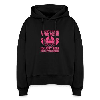 Squares Fußball-Humor-Tee - Stanley/Stella Boxy Frauen Bio Hoodie Nora - Schwarz - Vorne