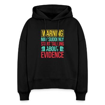 Étudiant en sciences médico-légales Commence à parler de criminalistique - Sweat à capuche bio Nora coupe boxy Stanley/Stella Femme - noir - Devant