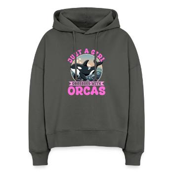 Funny Orca - Stanley/Stella Boxy Frauen Bio Hoodie Nora - Anthrazit - Vorne