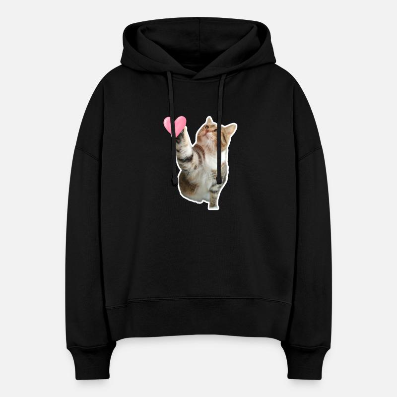 Missty prüfe ein Herz - Stanley/Stella Boxy Frauen Bio Hoodie Nora - Schwarz