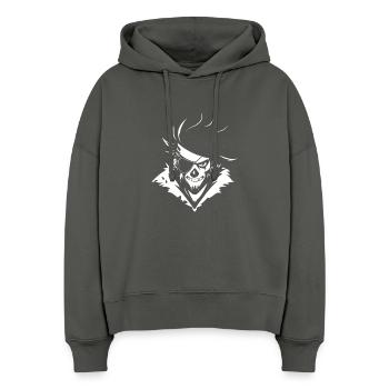 Piraten Totenkopf mit Augenklappe – Urban Skull - Stanley/Stella Boxy Frauen Bio Hoodie Nora - Anthrazit - Vorne