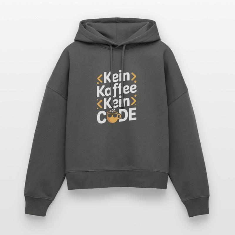 No Coffee No Code Programmeur Informaticien Sweat à capuche bio Nora coupe boxy Stanley/Stella Femme