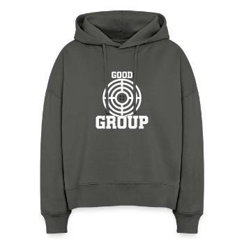 Schießstand Am Schießstand, Schießübungen Am - Stanley/Stella Boxy Frauen Bio Hoodie Nora - Anthrazit - Vorne