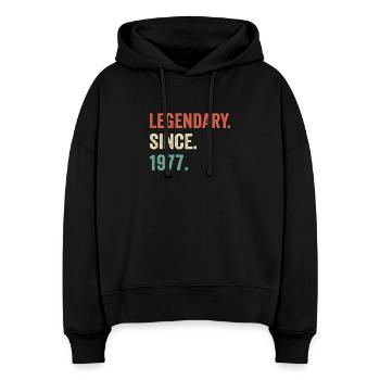 legendär seit 1977 - Stanley/Stella Boxy Frauen Bio Hoodie Nora - Schwarz - Vorne