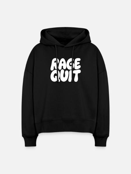 Rage Quit Bubble Schrift - Stanley/Stella Boxy Frauen Bio Hoodie Nora - Schwarz