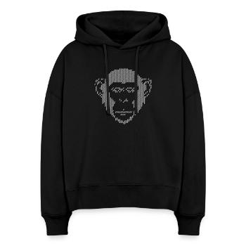 Pixel Monkey Halbton-Kunst - Stanley/Stella Boxy Frauen Bio Hoodie Nora - Schwarz - Vorne
