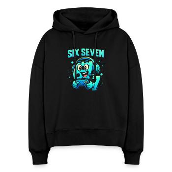 Six Seven Gamer Mascot Italian Brainrot Gaming - Stanley/Stella Boxy Women Organic Hoodie Nora - black - Front