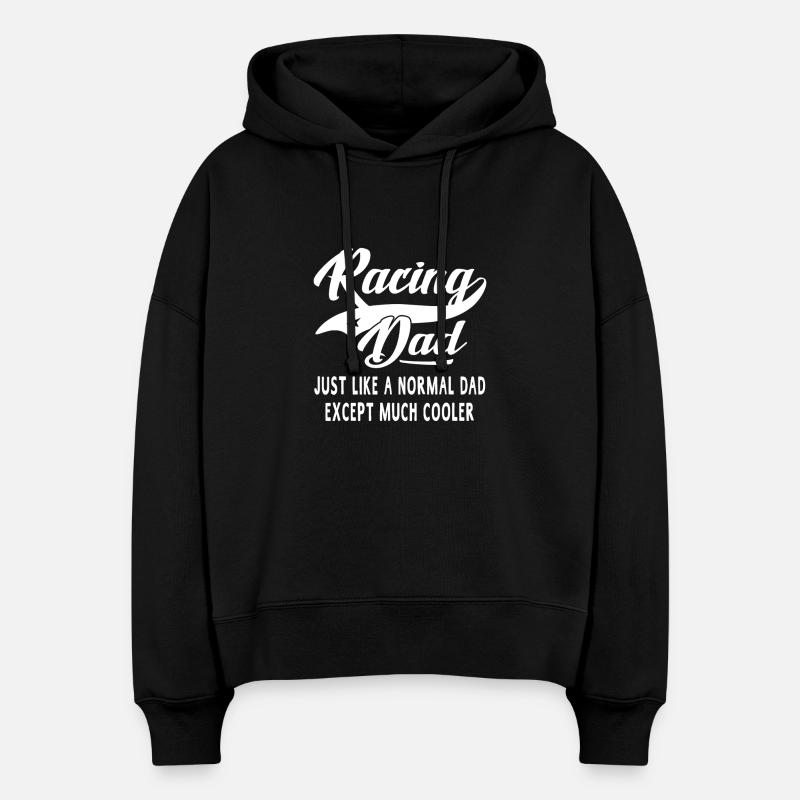 Papa de course : Un tee bien plus cool - Sweat à capuche bio Nora coupe boxy Stanley/Stella Femme - noir