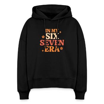 Dans mon mème d’humour italien de la pourriture cervementale de l’ère 67 des Six Sept - Sweat à capuche bio Nora coupe boxy Stanley/Stella Femme - noir - Devant