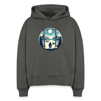 Bigfoot & Nessie - Stanley/Stella Boxy Frauen Bio Hoodie Nora - Anthrazit - Vorne