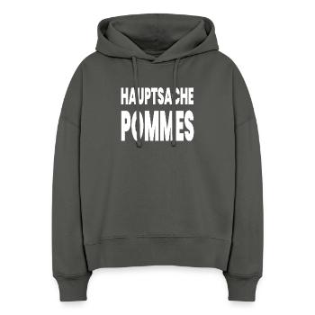 Pommes - Stanley/Stella Boxy Frauen Bio Hoodie Nora - Anthrazit - Vorne