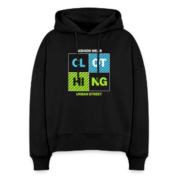 CLOTHING Urban Block — Neon Black - Stanley/Stella Boxy Women Organic Hoodie Nora - black - Front