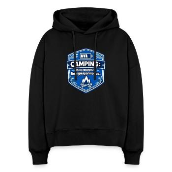 Camping energy saving mode - Stanley/Stella Boxy Women Organic Hoodie Nora - black - Front