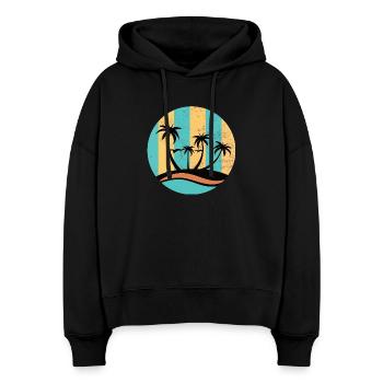 Beach Circle - Stanley/Stella Boxy Frauen Bio Hoodie Nora - Schwarz - Vorne