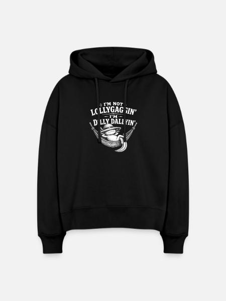 Je ne traîne pas, je traîne, Axolotl ! - Sweat à capuche bio Nora coupe boxy Stanley/Stella Femme - noir