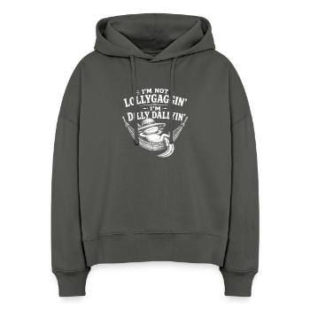 Ich trödel nicht, ich trödel, Axolotl! - Stanley/Stella Boxy Frauen Bio Hoodie Nora - Anthrazit - Vorne