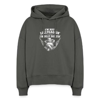Ich trödel nicht, ich trödel, fauler Bär - Stanley/Stella Boxy Frauen Bio Hoodie Nora - Anthrazit - Vorne