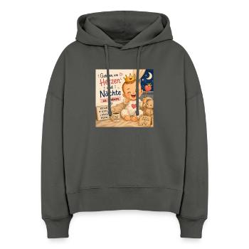 Geboren um Herzen zu Erobern - Stanley/Stella Boxy Frauen Bio Hoodie Nora - Anthrazit - Vorne