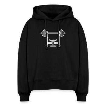 Icône de développé couché - Sweat à capuche bio Nora coupe boxy Stanley/Stella Femme - noir - Devant