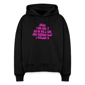 Développement professionnel - Sweat à capuche bio Nora coupe boxy Stanley/Stella Femme - noir - Devant