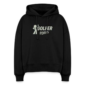 Golfer Forever Silhouette - Stanley/Stella Boxy Women Organic Hoodie Nora - black - Front