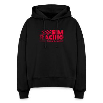 Sim Racing Neon-Kariertes Logo - Stanley/Stella Boxy Frauen Bio Hoodie Nora - Schwarz - Vorne