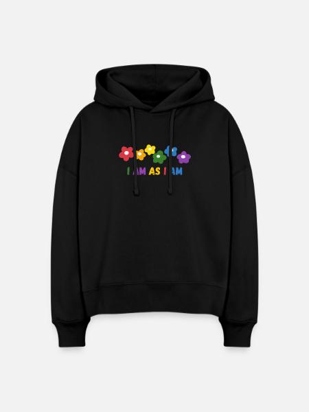 Lebendige Blumenmuster mit Motiv - Stanley/Stella Boxy Frauen Bio Hoodie Nora - Schwarz