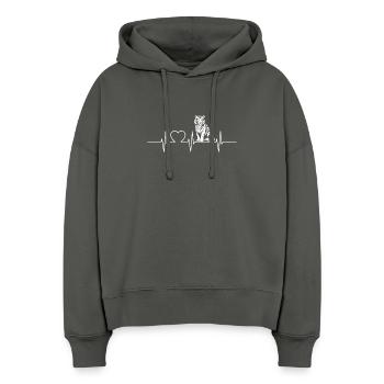 Sumatra-Tiger - Stanley/Stella Boxy Frauen Bio Hoodie Nora - Anthrazit - Vorne