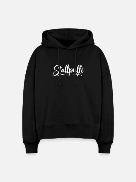 Stallpulli - Pferd - Reiterin - Stall - Pullover - Stanley/Stella Boxy Frauen Bio Hoodie Nora - Schwarz