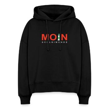 Moin Schleimünde, Kappeln, Ostsee, Deutschland - Stanley/Stella Boxy Frauen Bio Hoodie Nora - Schwarz - Vorne