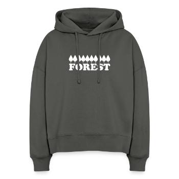 FORÊT - Sweat à capuche bio Nora coupe boxy Stanley/Stella Femme - charbon - Devant