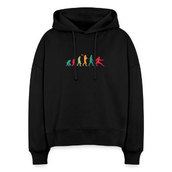 Évolution de l’escrime - Sweat à capuche bio Nora coupe boxy Stanley/Stella Femme - noir - Devant