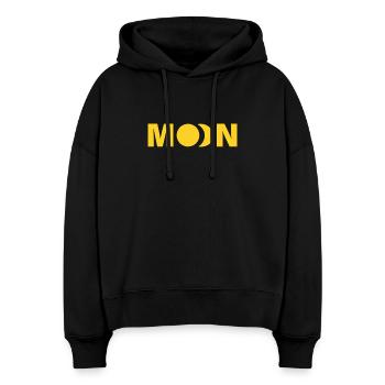 LUNE - Sweat à capuche bio Nora coupe boxy Stanley/Stella Femme - noir - Devant