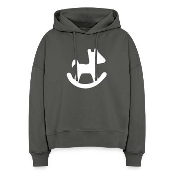 Schaukelpferd-Silhouette - Stanley/Stella Boxy Frauen Bio Hoodie Nora - Anthrazit - Vorne